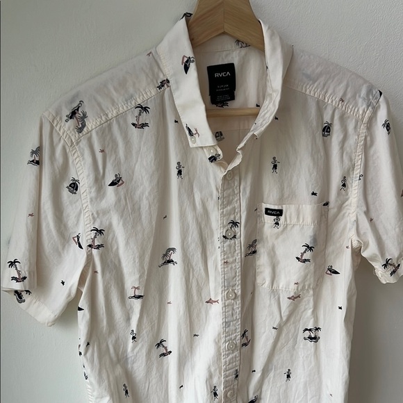 RVCA Men's Tropicalia Printed Skeleton Shirt Size Small - Picture 3 of 10